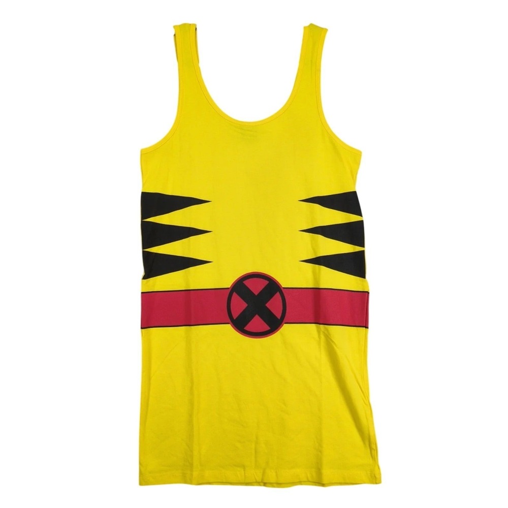 Marvel X-Men Wolverine Yellow Tank Mini Dress Juniors XL Cosplay Recycled Karma